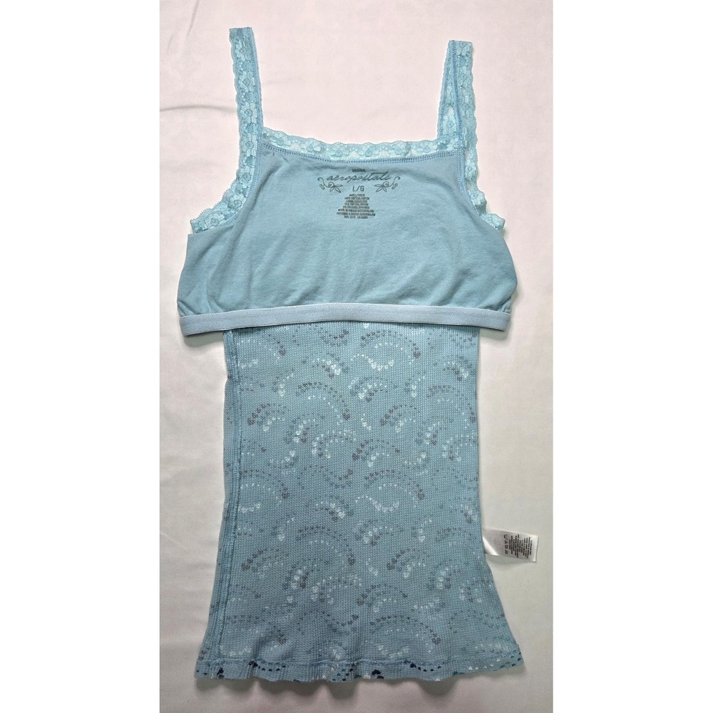 Aeropostale Vtg y2k Babydoll Tank Sz Lg Coquette Girlhoodcore Soft Girl Feminine - Picture 6 of 9